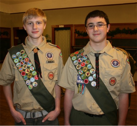 Alex Ohlson and Jesse Long Earn the Eagle Scout Rank