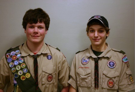 Eagle Scouts Jensen Bond and Grant Toepfer