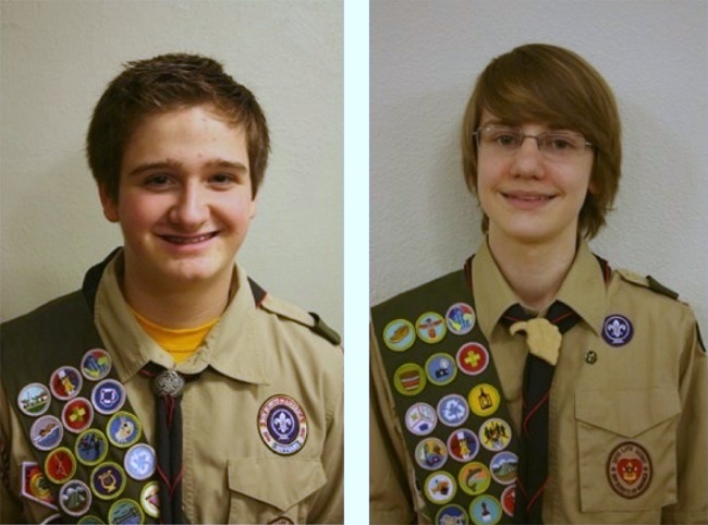 Eagle Scouts Max Reetz and Dallas Thornton
