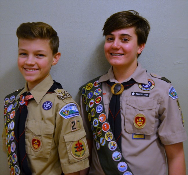 Eagle Scouts Aidan Toney and Robert Zusy